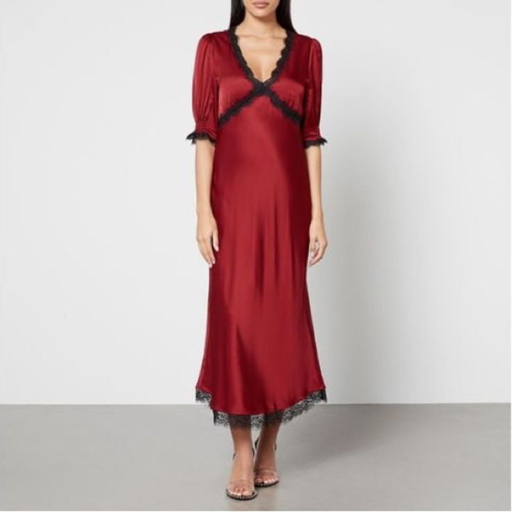 Rixo Gabrielle Satin Maxi Dress - Never Worn